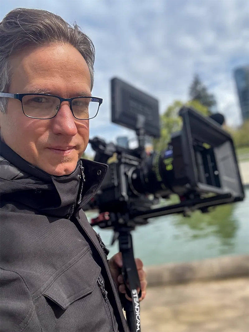 Nate Johnson on set